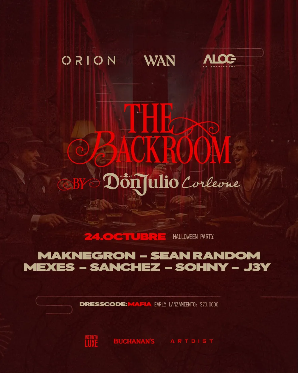 Flyer de The Backroom by Don Julio Corleone, Halloween Party, 24 de octubre